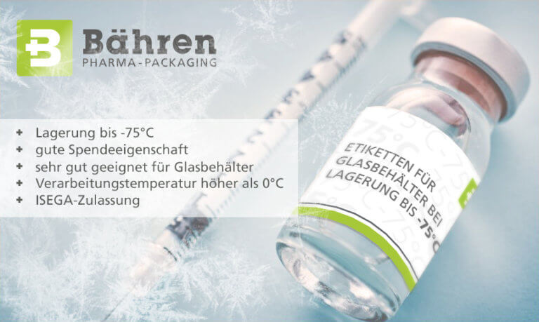 Etiketten für Glasbehälter bis -75°C